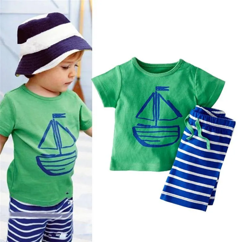2 pcs Baby Boy Clothing Set Summer Clothes