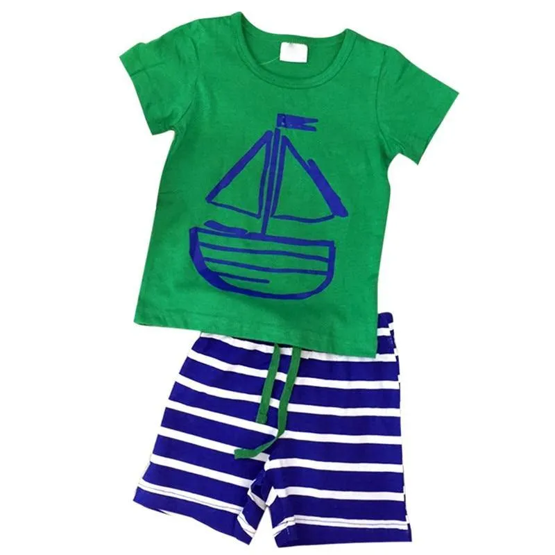 2 pcs Baby Boy Clothing Set Summer Clothes