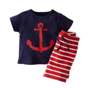 2 pcs Baby Boy Clothing Set Summer Clothes