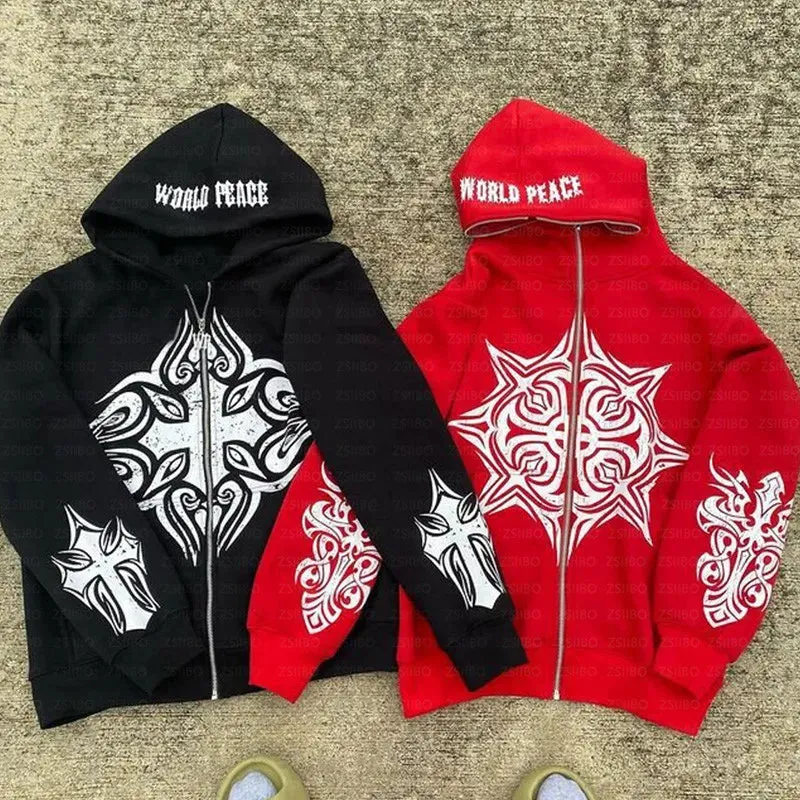 2024 Men's Goth Oversized Hoodie Streetwear