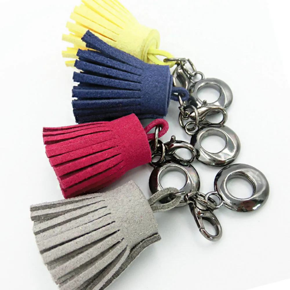 3CM Fiber Tassel Artificial Leather Tassel Fringe Tassels cute fat tassel DIY jewelry Accessories Pendent Charms Findings purple 10pcs
