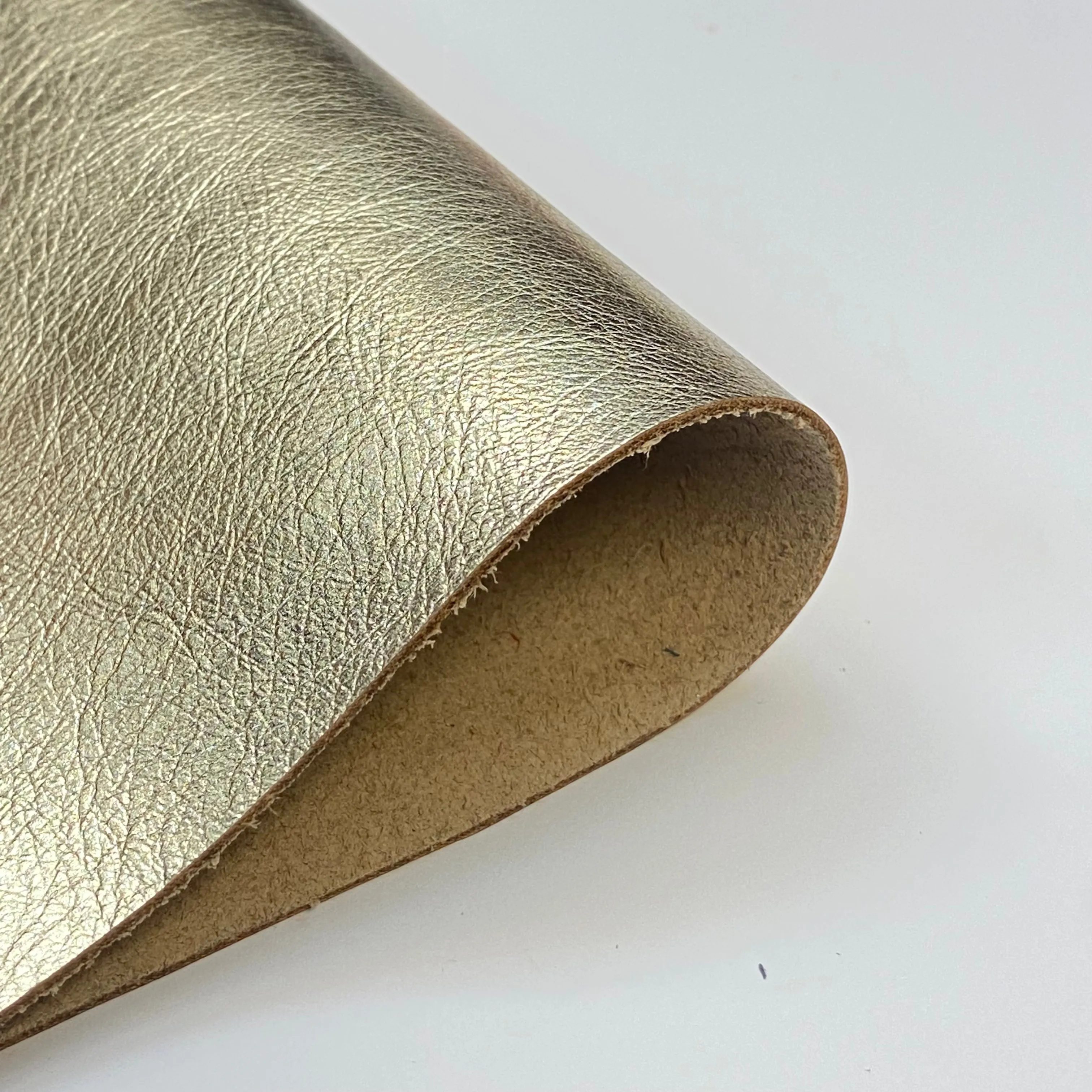 3oz (1.4mm) Metallic Cow Leather- Gold (per square foot)