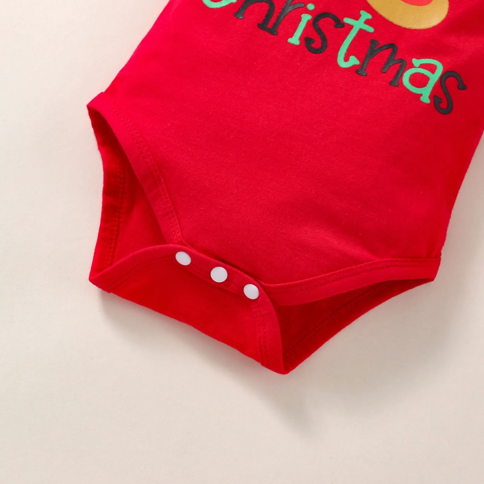 3pcs Infant Unisex Christmas Cartoon Deer Printed Romper Bodysuit Pants Hat Outfit