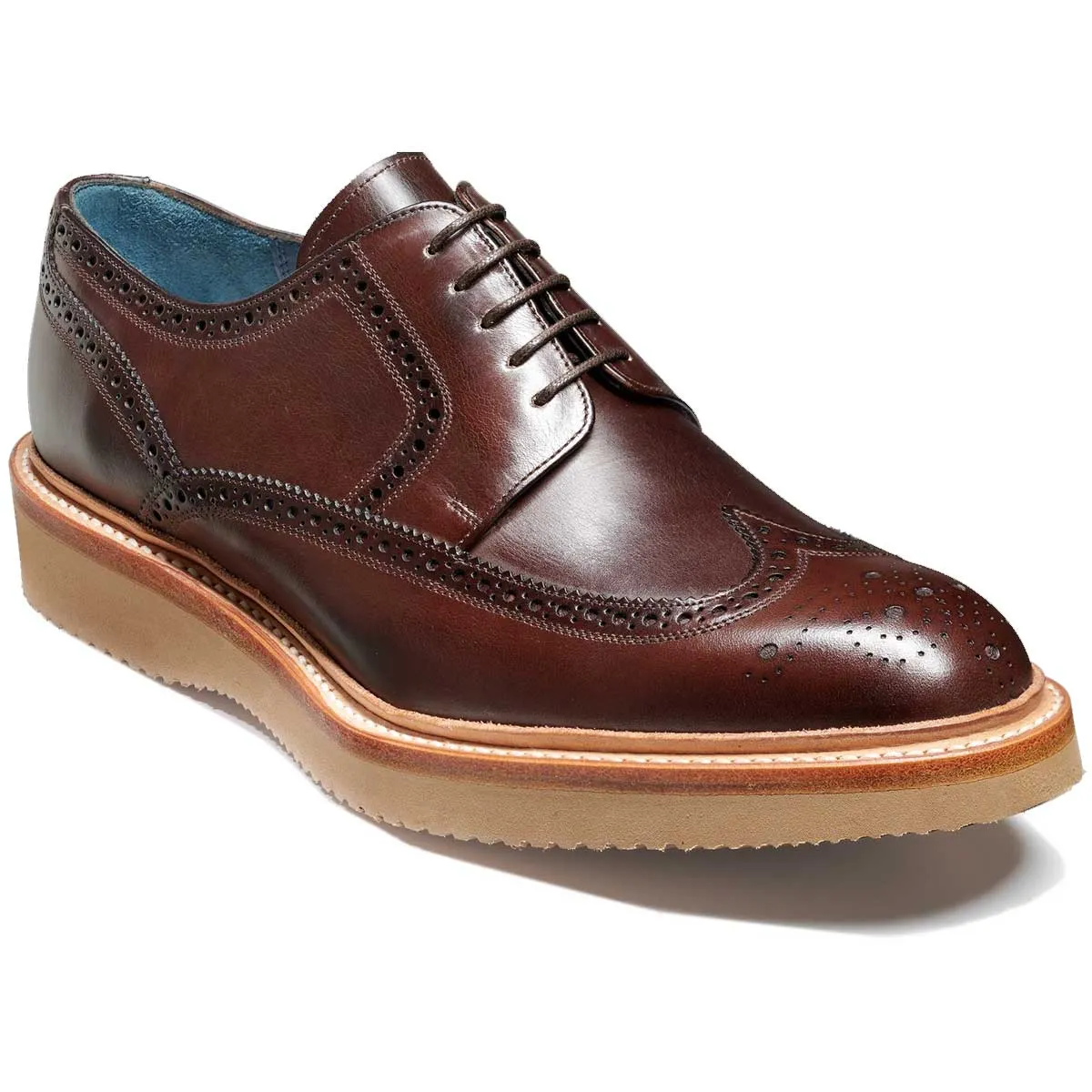 40% OFF BARKER Bill Shoes - Mens Derby Brogues - Chocolate Hand Painted  - Size: UK 9.5