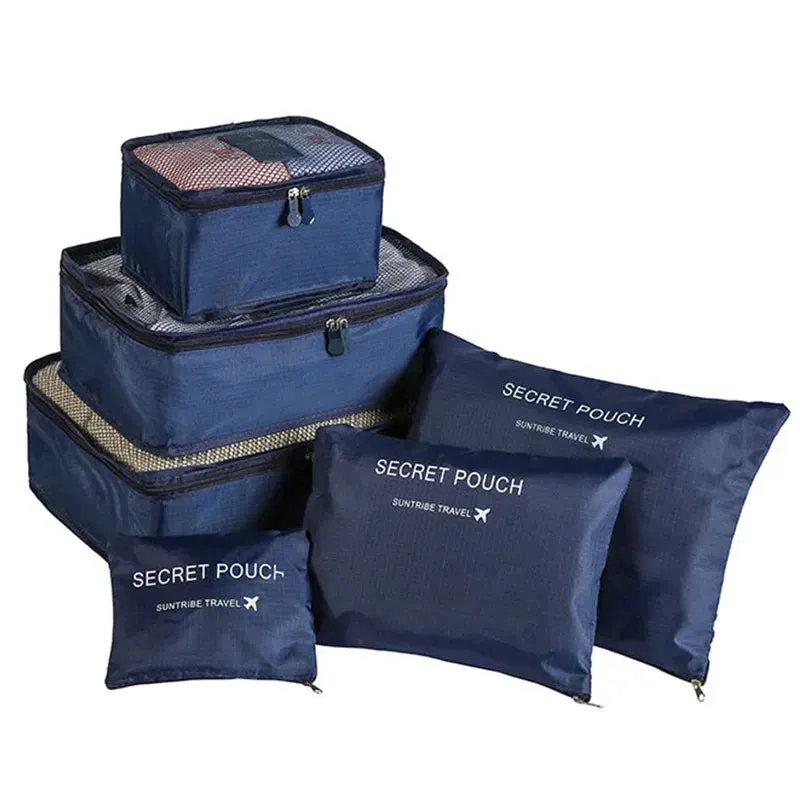 6-piece large size travel organizer portable suitcase organizer clothes shoes makeup bag luggage organizer travel storage bag