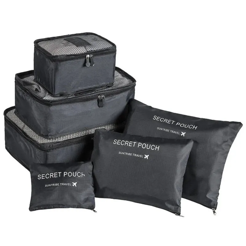6-piece large size travel organizer portable suitcase organizer clothes shoes makeup bag luggage organizer travel storage bag