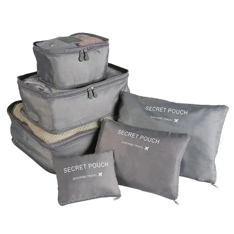 6-piece large size travel organizer portable suitcase organizer clothes shoes makeup bag luggage organizer travel storage bag