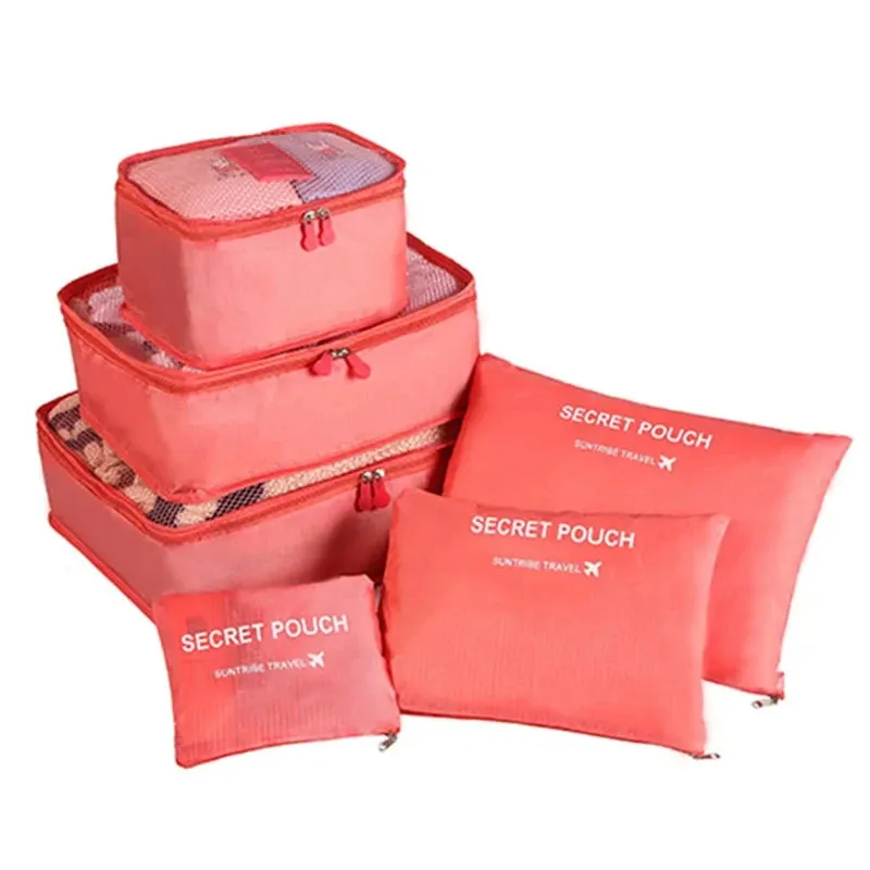 6-piece large size travel organizer portable suitcase organizer clothes shoes makeup bag luggage organizer travel storage bag