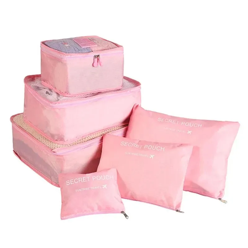 6-piece large size travel organizer portable suitcase organizer clothes shoes makeup bag luggage organizer travel storage bag