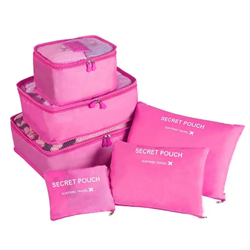 6-piece large size travel organizer portable suitcase organizer clothes shoes makeup bag luggage organizer travel storage bag