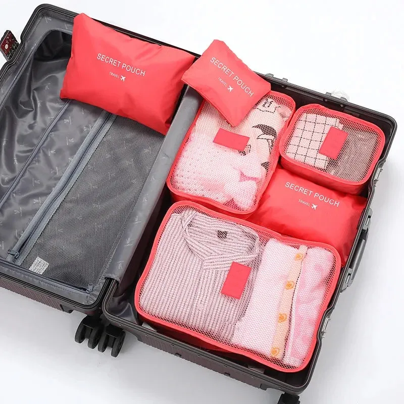 6-piece large size travel organizer portable suitcase organizer clothes shoes makeup bag luggage organizer travel storage bag
