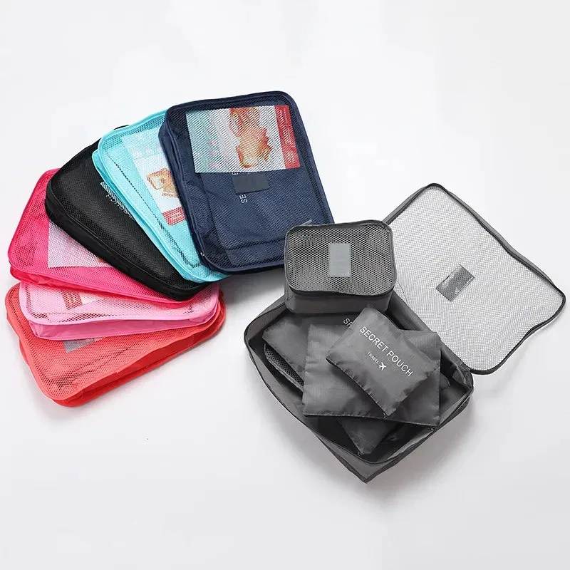 6-piece large size travel organizer portable suitcase organizer clothes shoes makeup bag luggage organizer travel storage bag