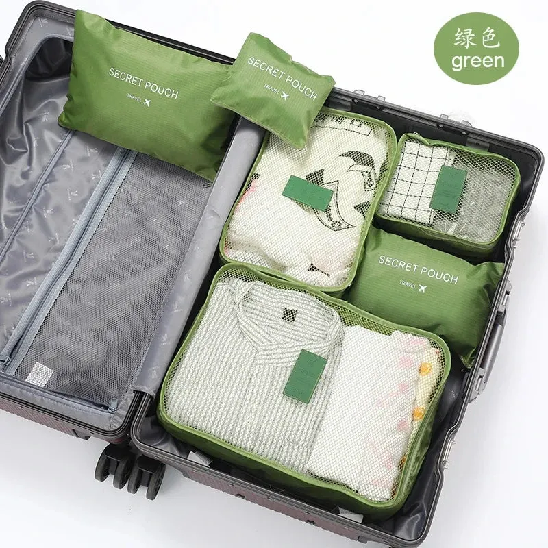 6-piece large size travel organizer portable suitcase organizer clothes shoes makeup bag luggage organizer travel storage bag