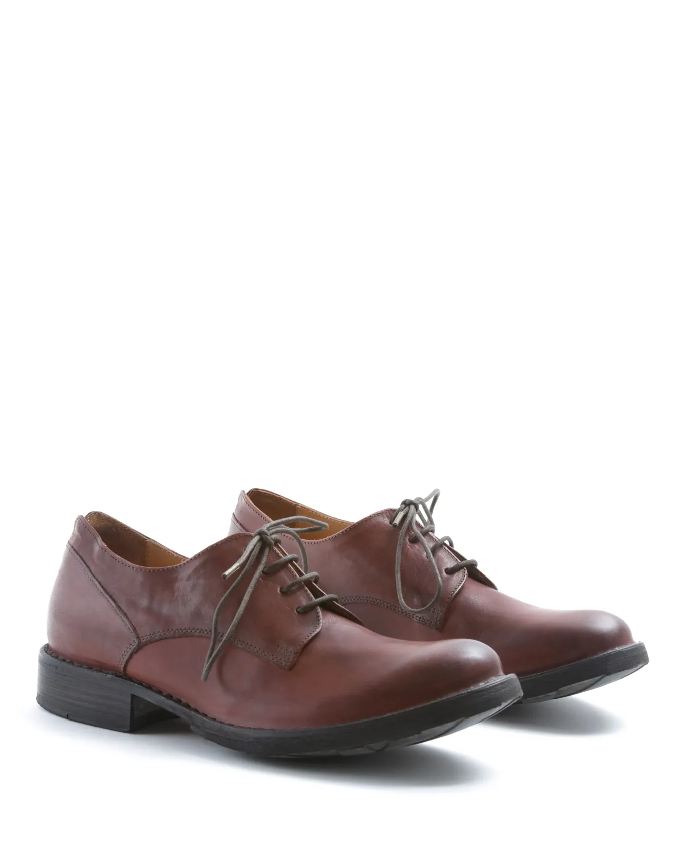 706 Brick Brown Leather Derby Shoes