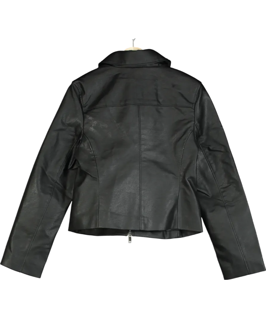 Abercrombie & Fitch Black Vegan Leather Zip Jacket UK M