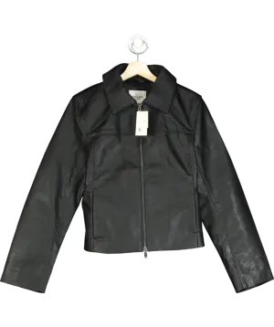 Abercrombie & Fitch Black Vegan Leather Zip Jacket UK M