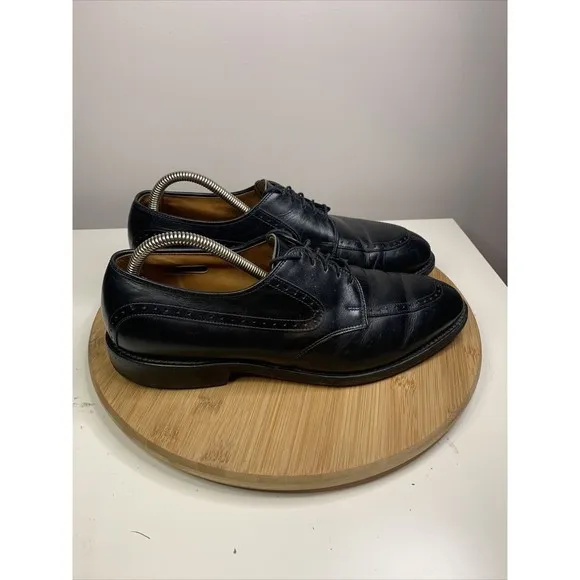 Allen Edmonds Kingsley Mens Size 8.5 D Dress Shoes Black Heeled Oxford Leather