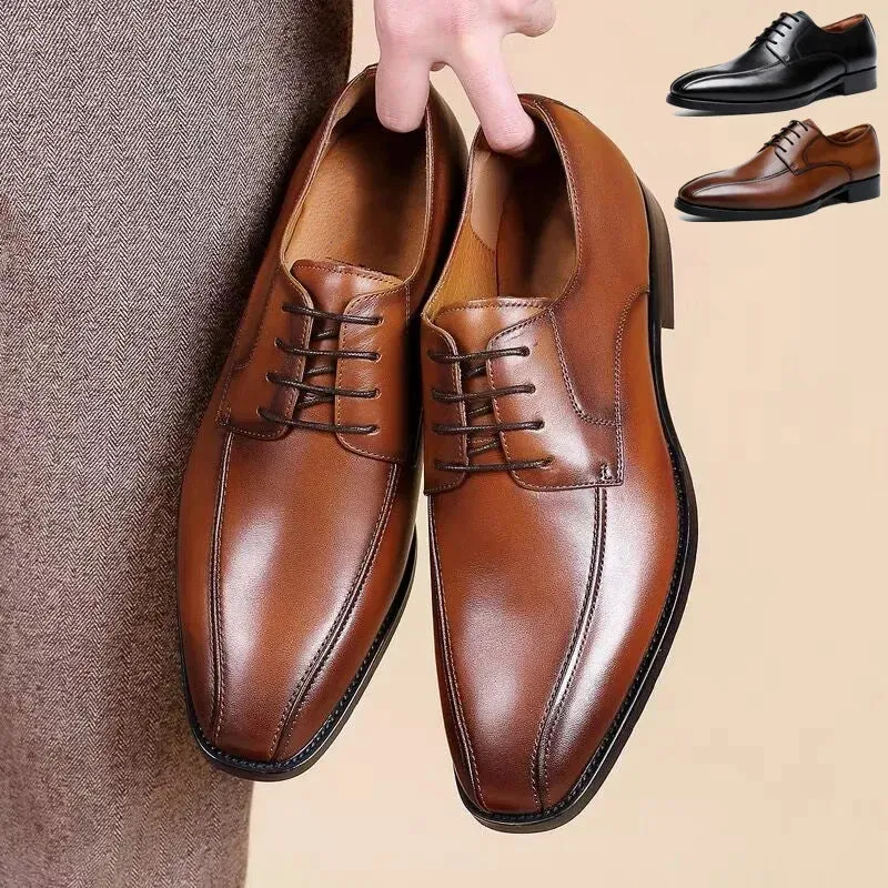 ApexStyle Herren Leder Derby Schuhe