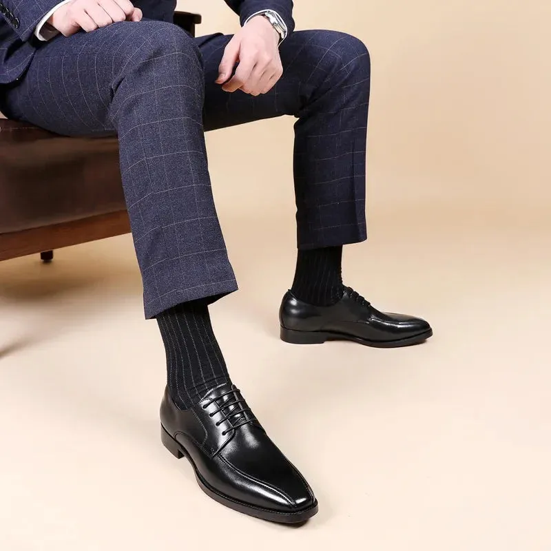 ApexStyle Herren Leder Derby Schuhe
