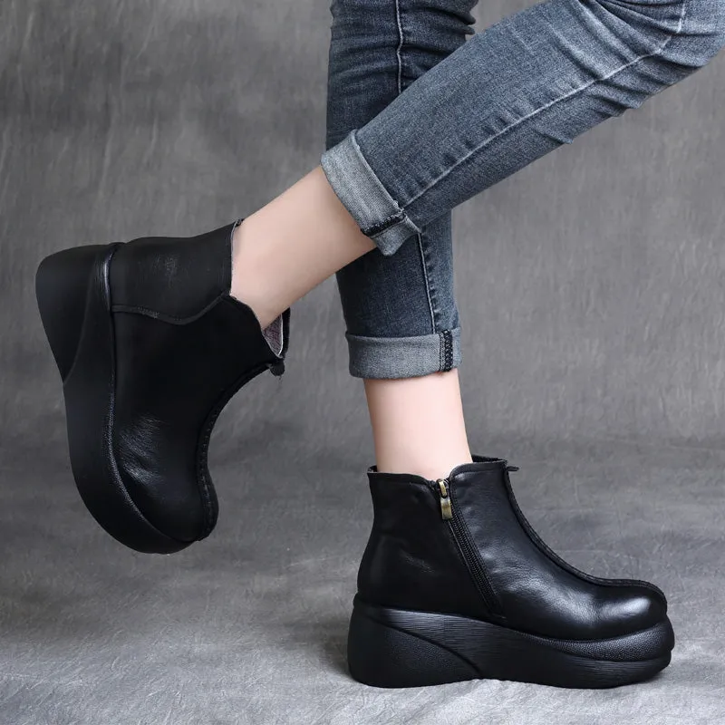Autumn Winter Waterproof Retro Platform Boots