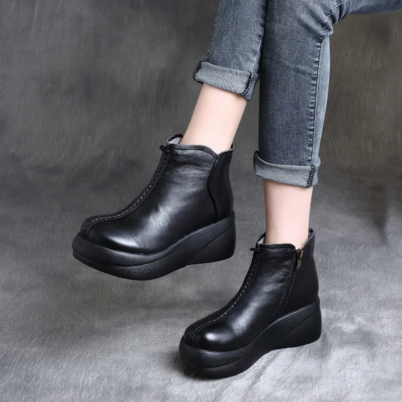Autumn Winter Waterproof Retro Platform Boots