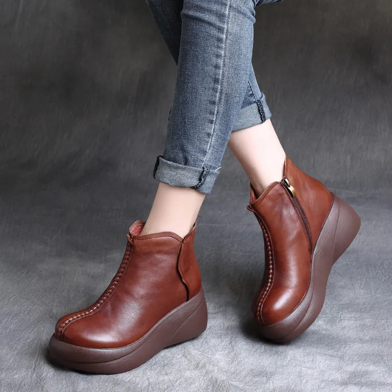 Autumn Winter Waterproof Retro Platform Boots