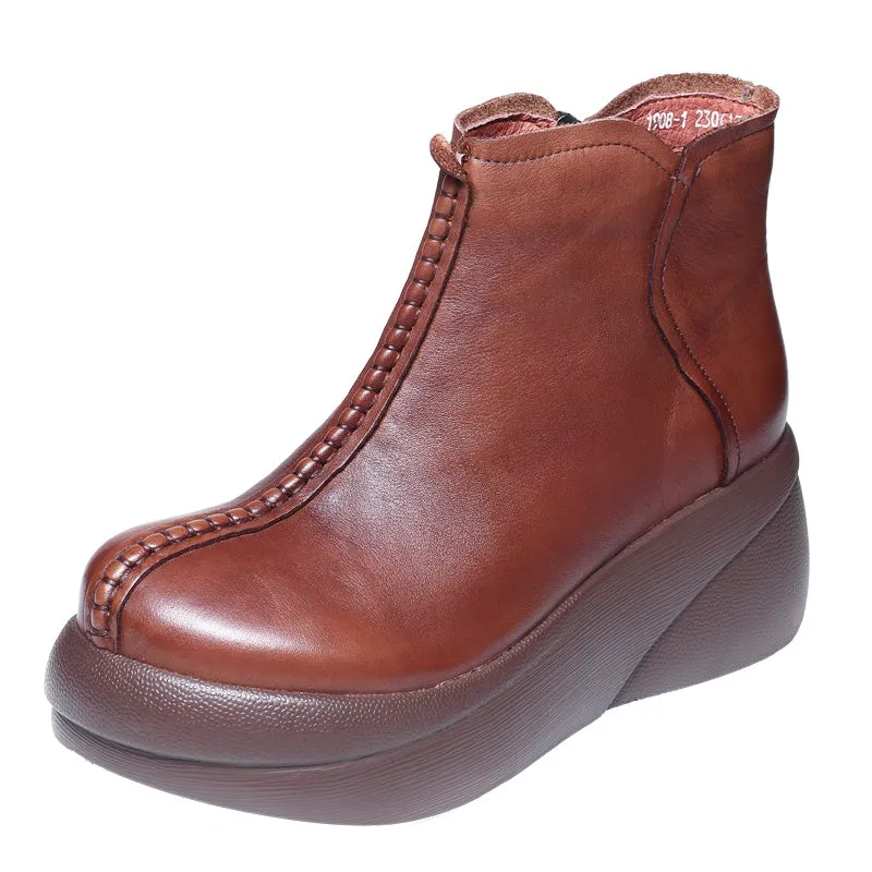 Autumn Winter Waterproof Retro Platform Boots