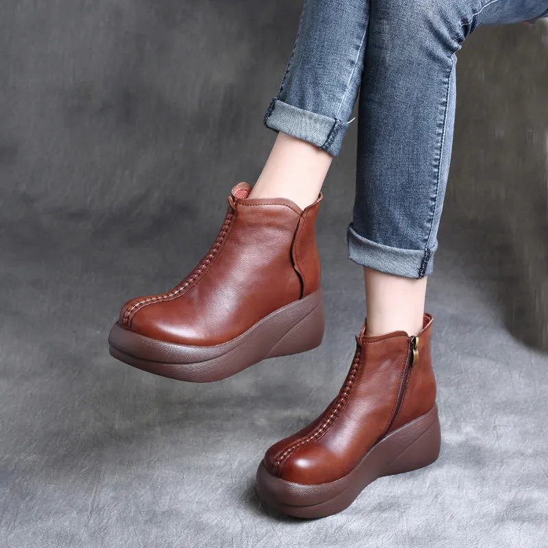 Autumn Winter Waterproof Retro Platform Boots