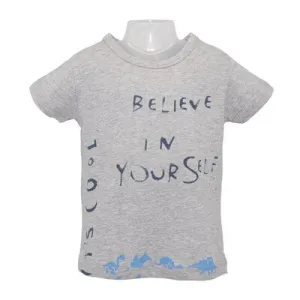 Baby Boys Cute Cartoon Cotton T-Shirt - Grey, White