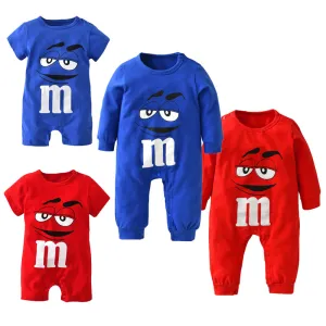 baby boys girls clothes newborn blue and red Long sleeve Cartoon printing Jumpsuit Infant clothing set