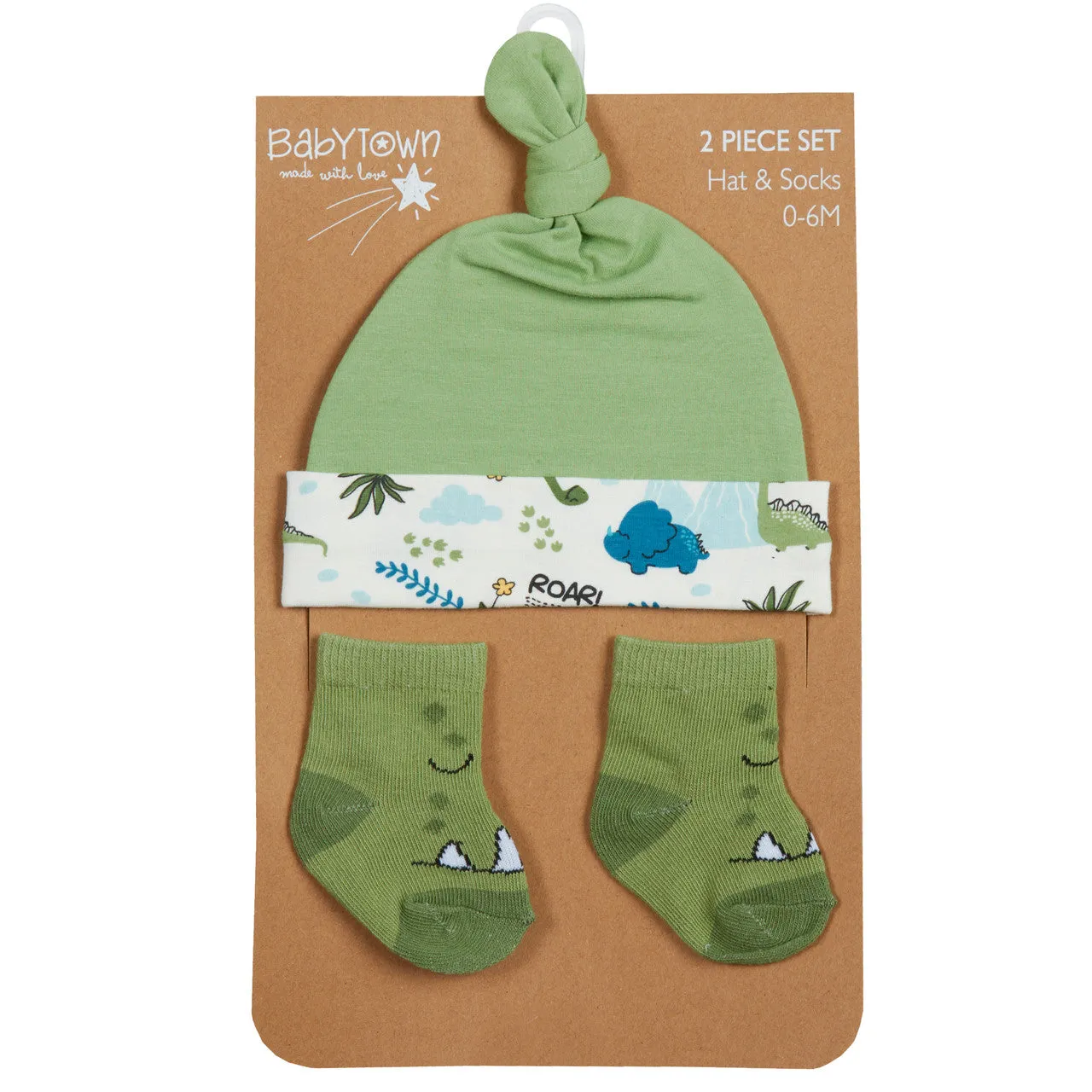 Baby Boys Hat and Socks Dino Dinosaur Set