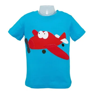 Baby Girls Cute Cartoon 'Baby Girl And Dog' Creative Cotton T-shirt - White, Blue, Apple