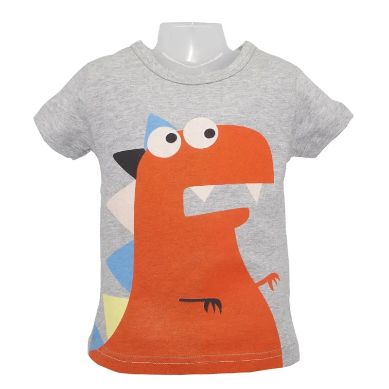 Baby Girls Cute Cartoon Creative Cotton T-shirts - Dinosaur, Dragon, Dog