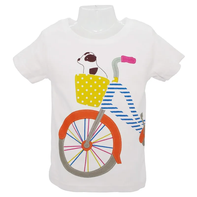 Baby Girls Cute Cartoon Creative Cotton T-shirts - Dinosaur, Dragon, Dog
