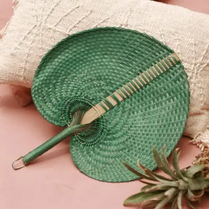 Balinese Woven Hand Fan "Emerald"