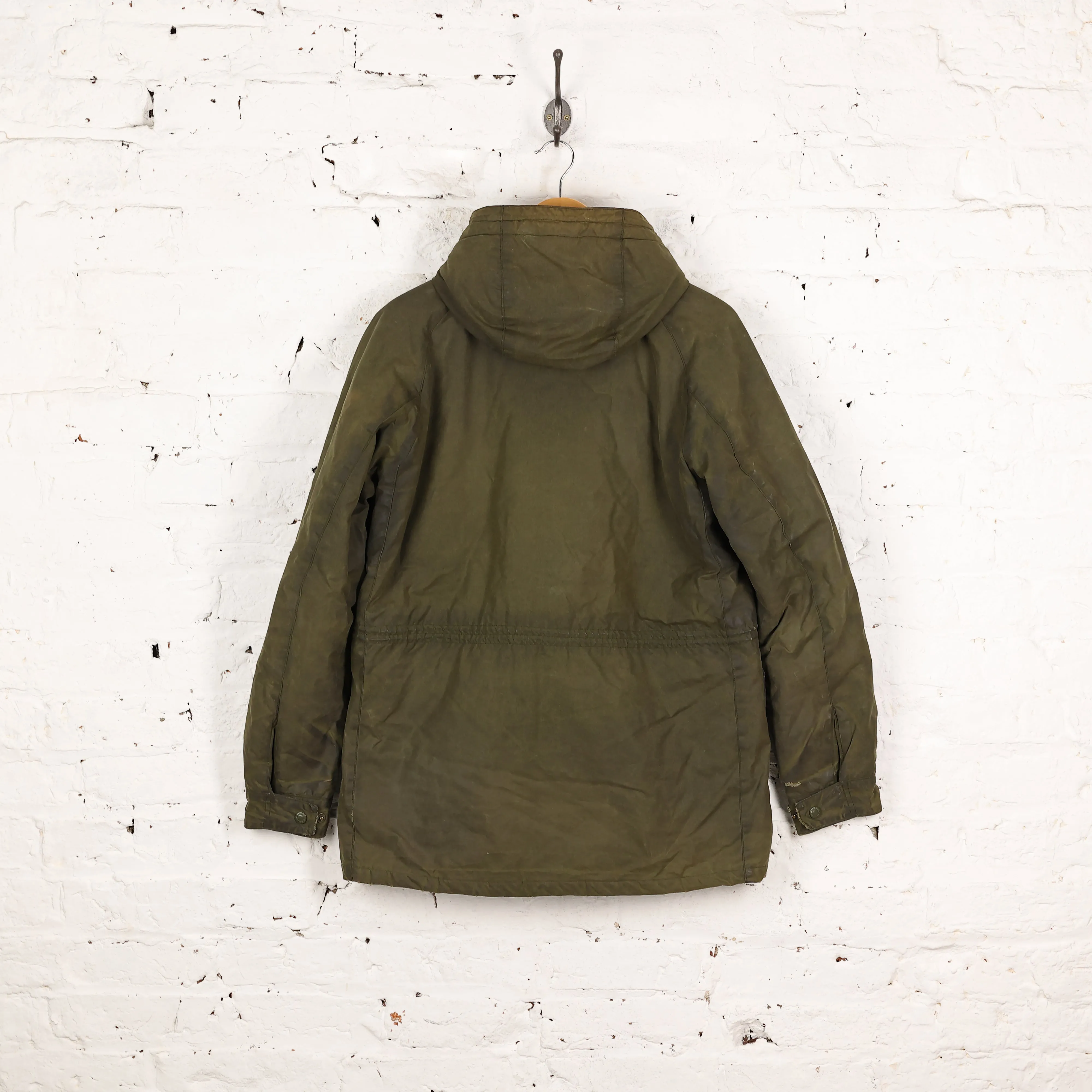 Barbour Brindle Parka Wax Jacket Coat - Green - M