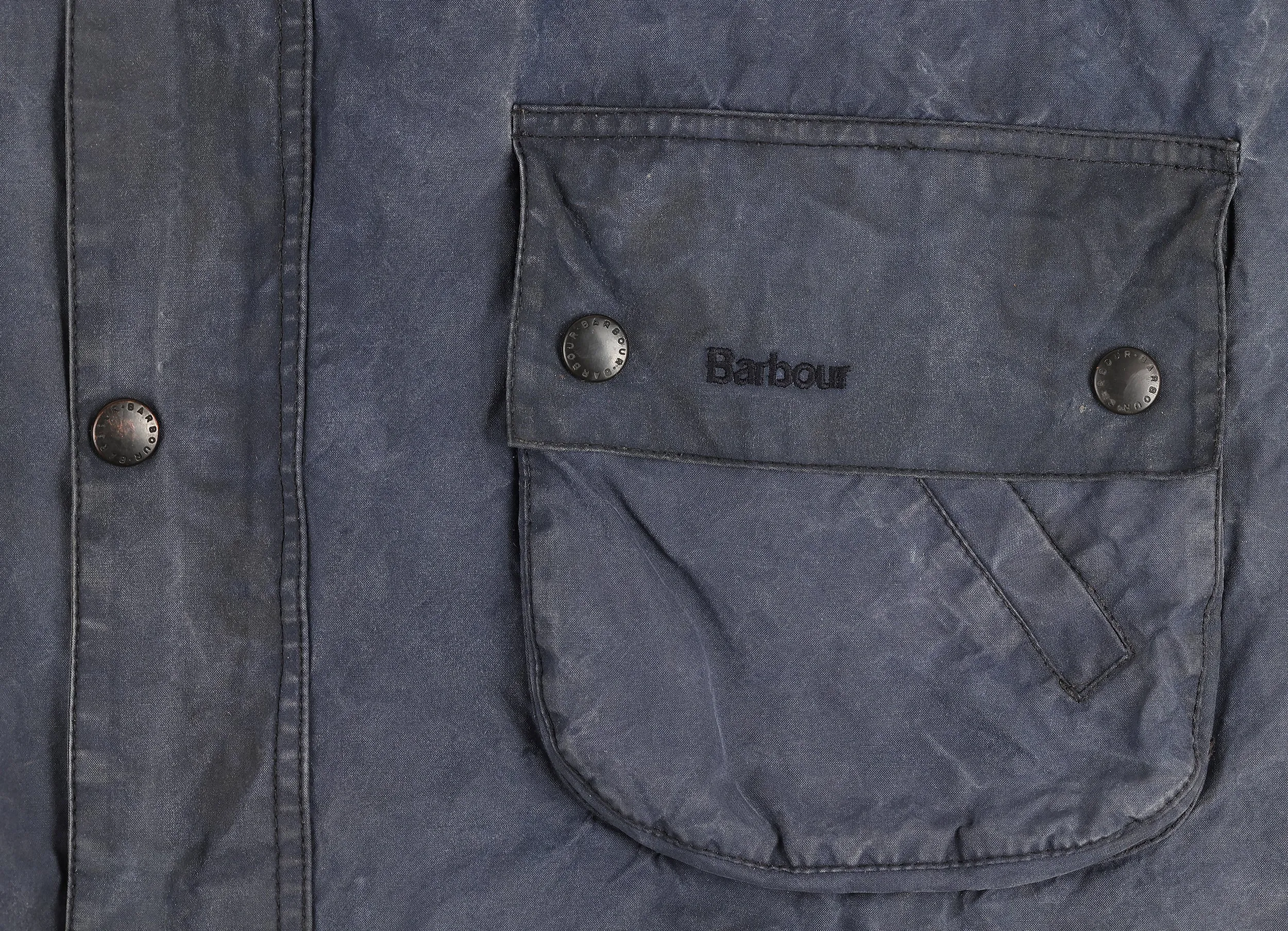 Barbour Derwent Hooded Wax Jacket - Blue - L