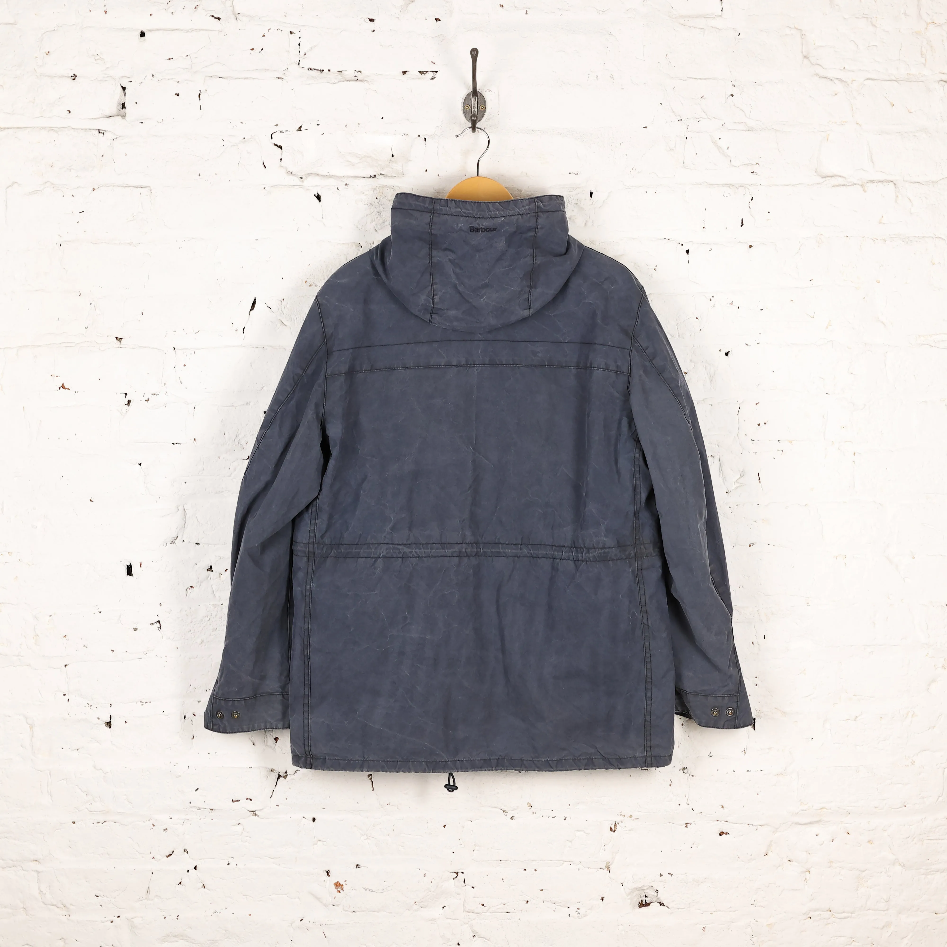 Barbour Derwent Hooded Wax Jacket - Blue - L
