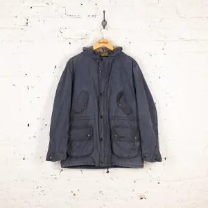 Barbour Derwent Hooded Wax Jacket - Blue - L