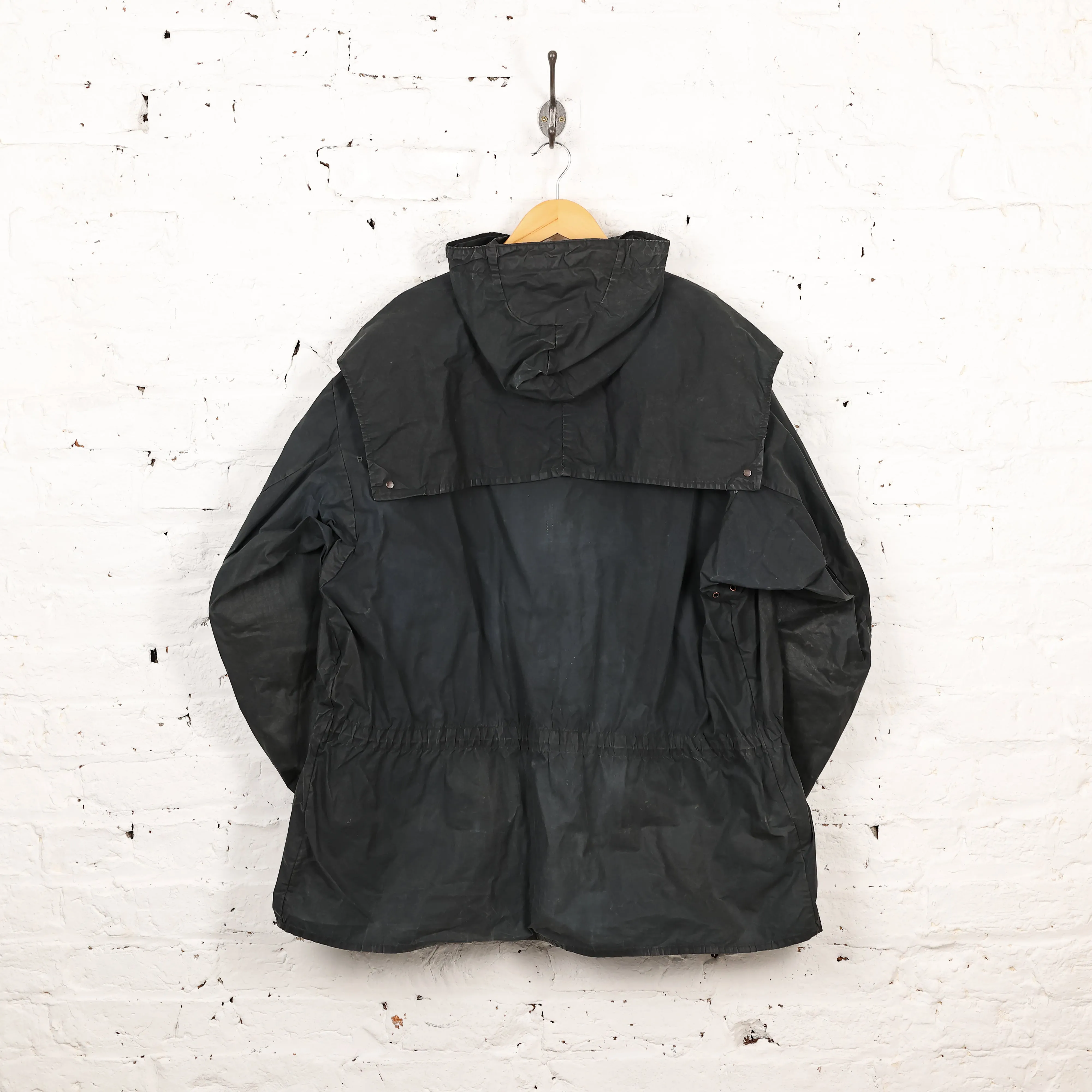Barbour Durham Parka Wax Jacket - Blue - XL