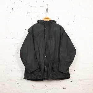 Barbour Durham Parka Wax Jacket - Blue - XL