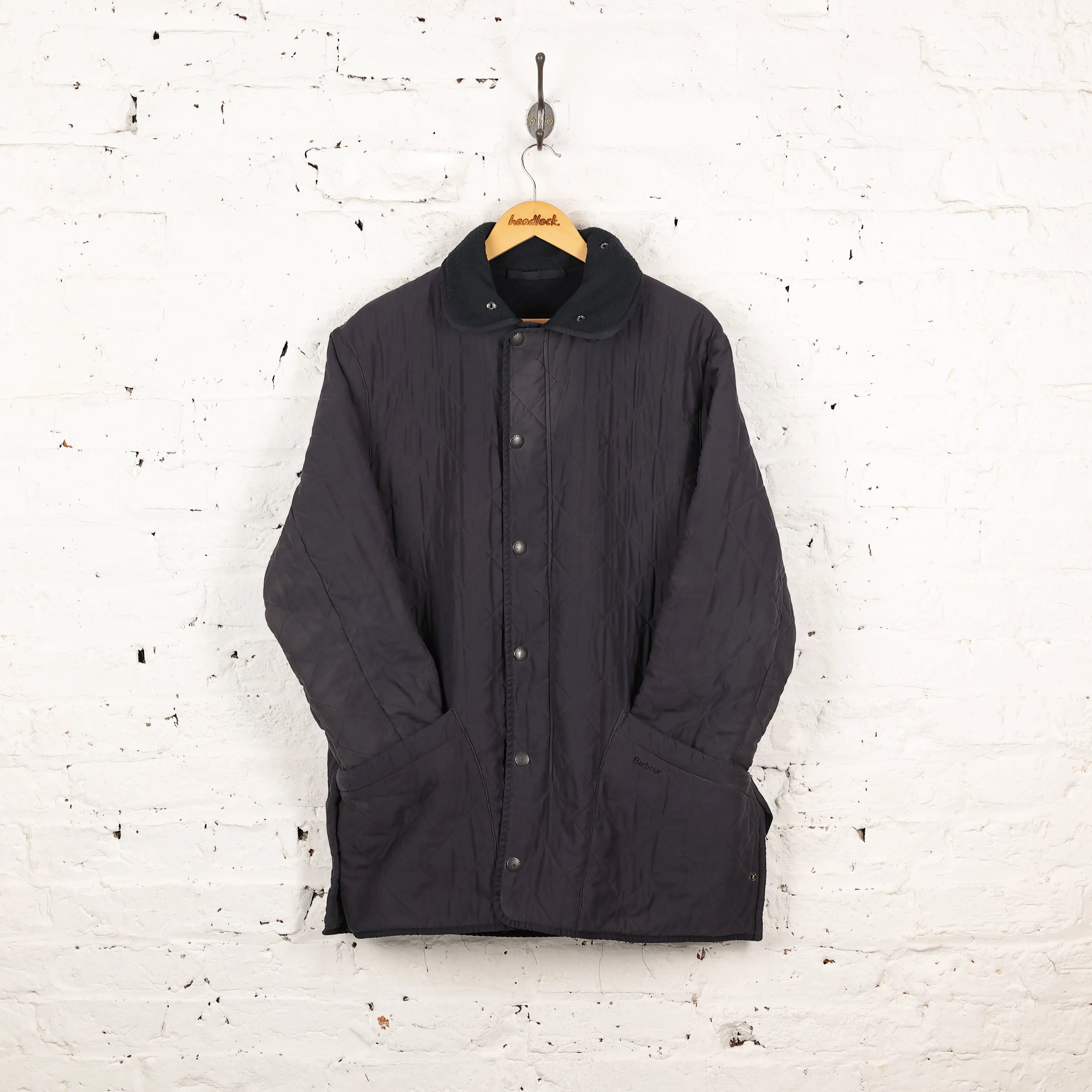 Barbour Fleece Lined Quilted Jacket - Blue - L