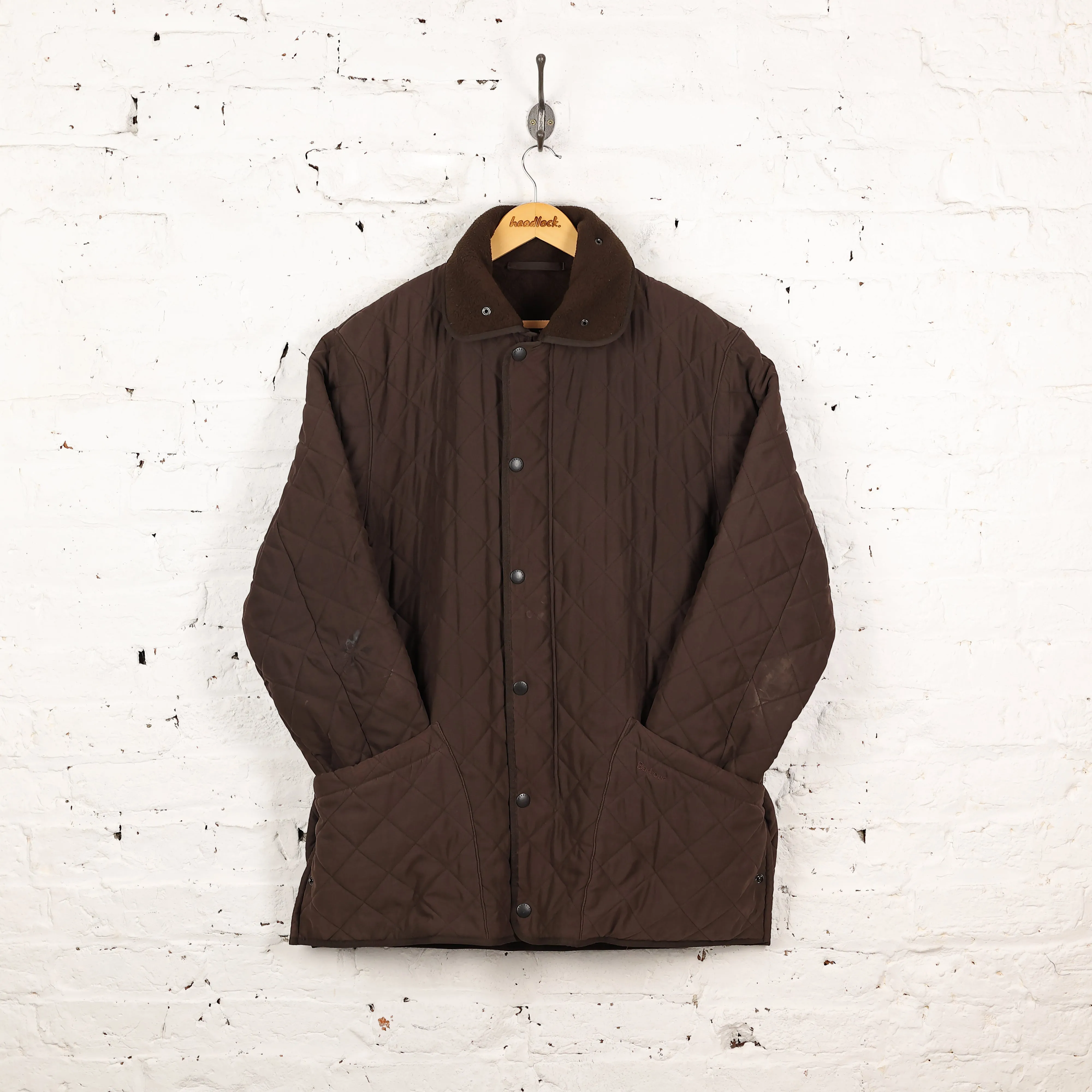 Barbour Microfibre Polar Quilt Long Jacket - Brown - L