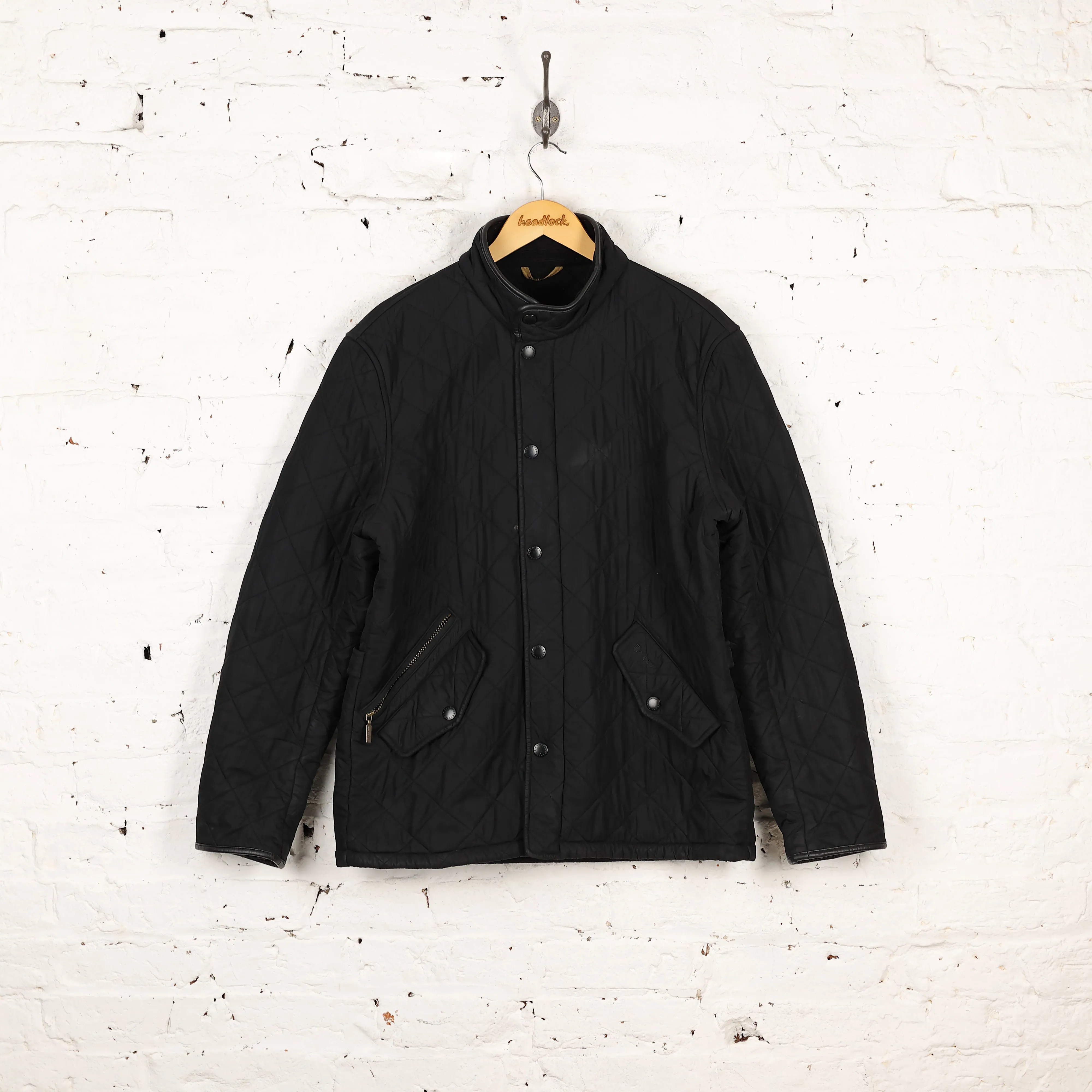 Barbour Quilted Powell Jacket - Black -  L
