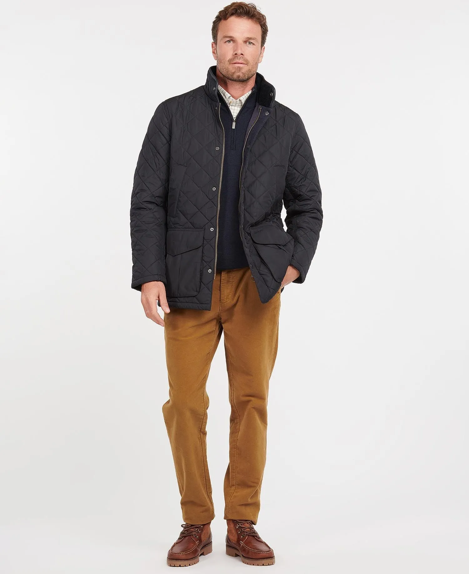 BARBOUR SHOVELER QUILTED JACKET - NAVY