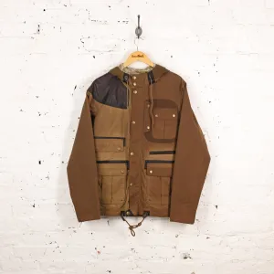 Barbour Waxed Mountain Parka Jacket Coat - Brown - XL