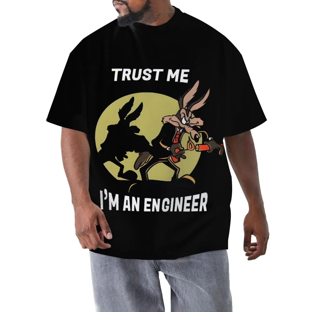 Believe Me, I'm An Engineer - Men's Cartoon Print Short Sleeve T-Shirt 2501000672