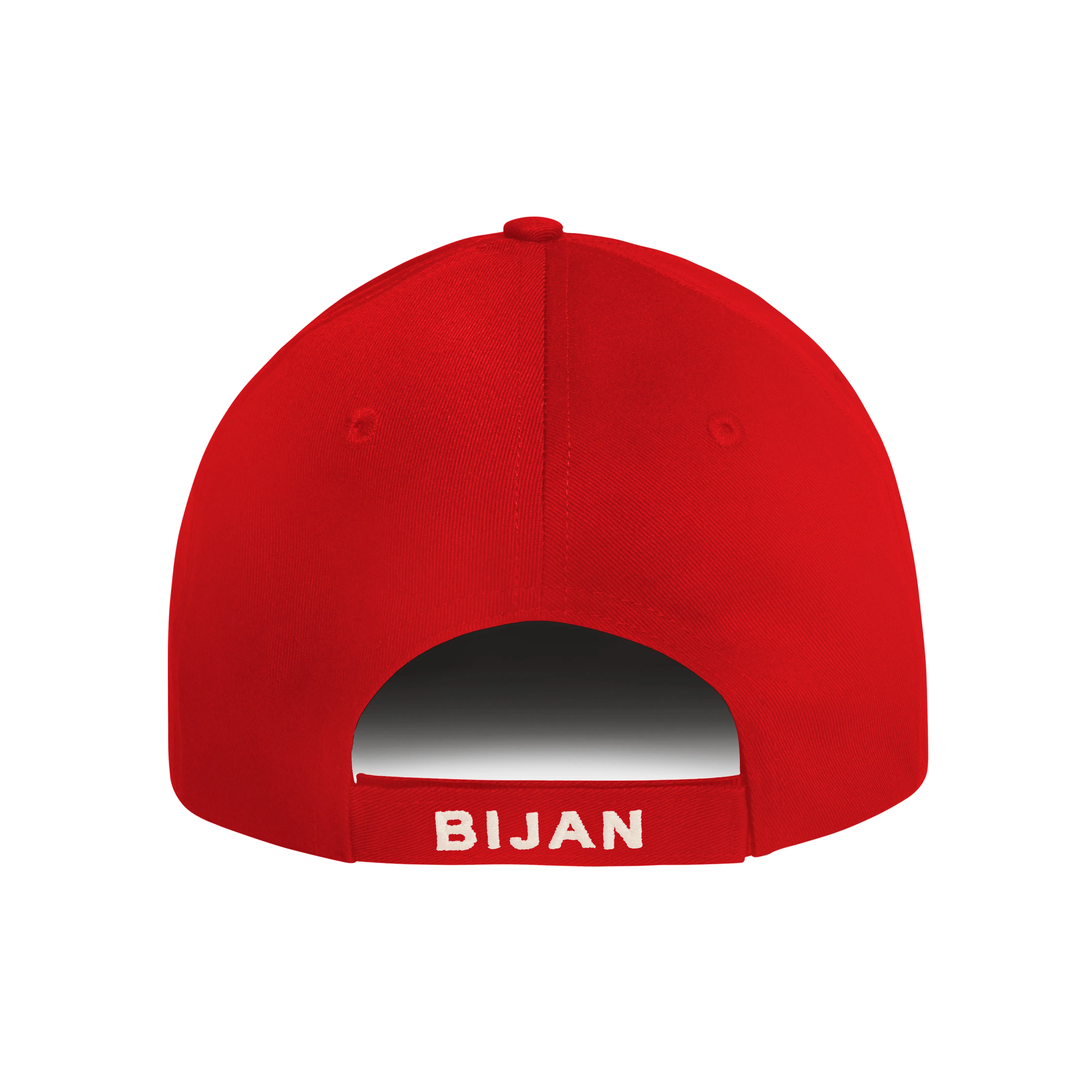 Bijan Red with Gold Crest Cap