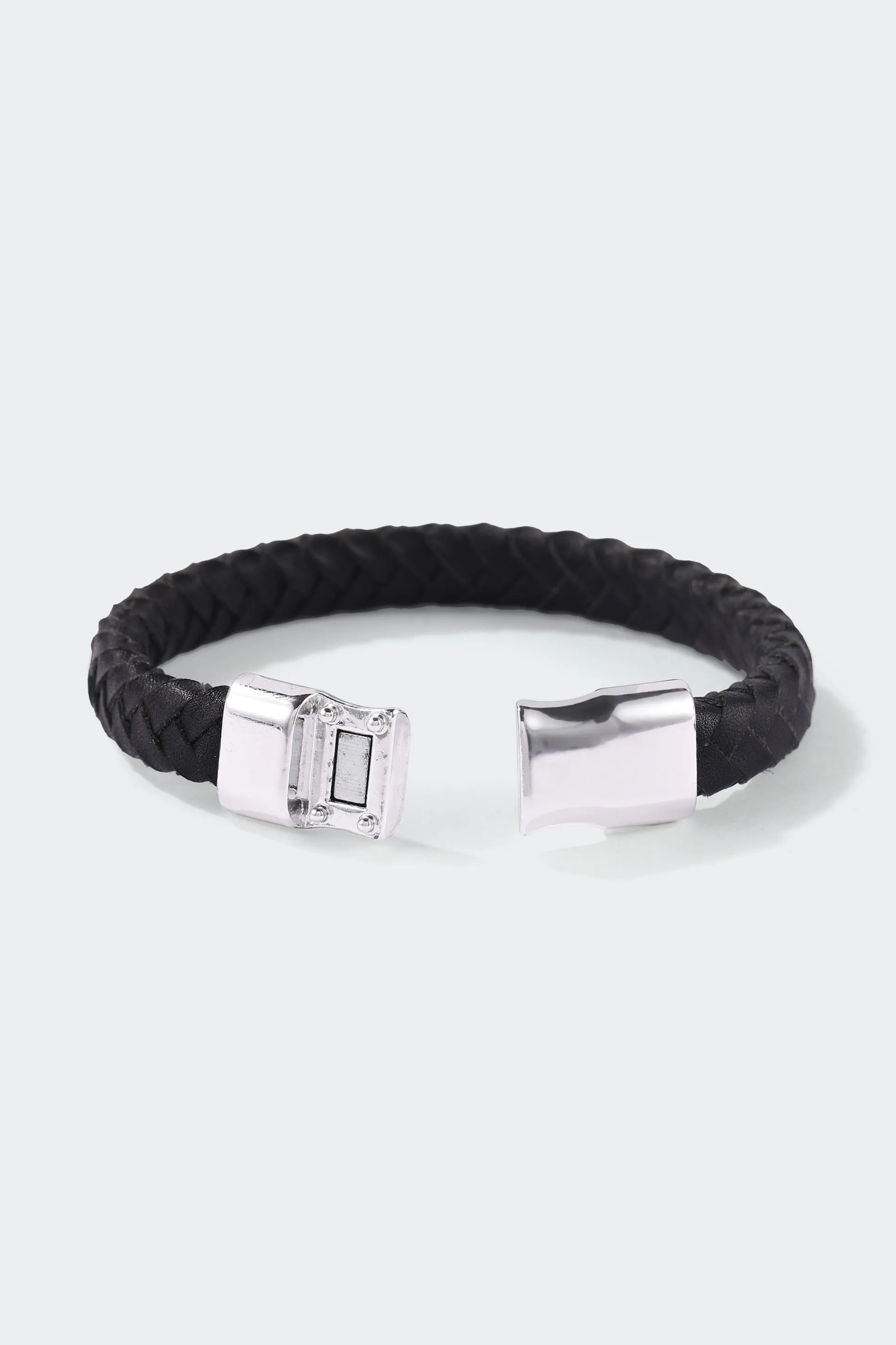 Black Braided Leather Bracelet