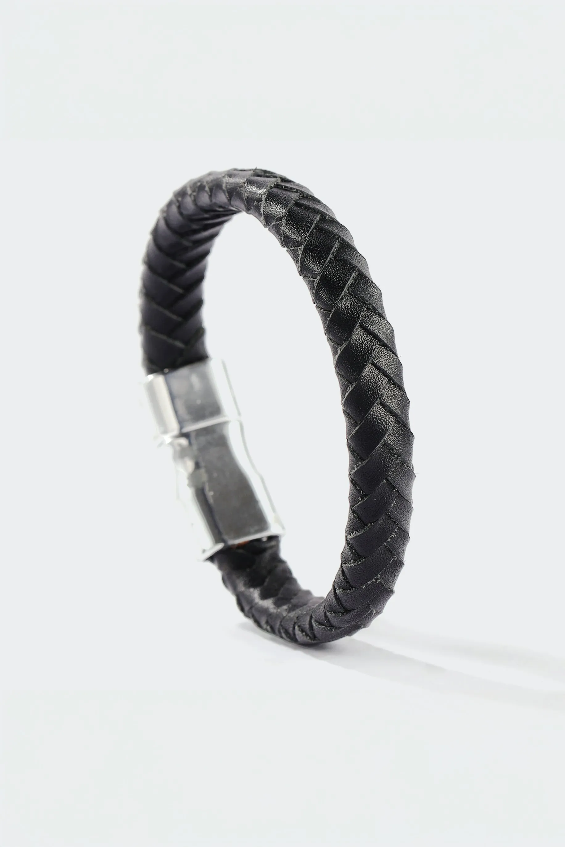 Black Braided Leather Bracelet